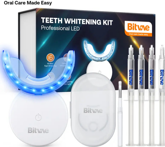 Advanced Teeth Whitening Kit - Includes LED Light and Whitening Gel